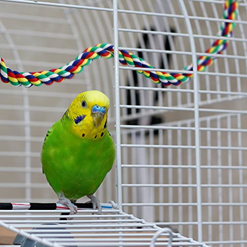 Weewooday 2 Pcs Bird Rope Perches Climbing Rope Bird Cage Accessories for Parrots, Parakeets, Cockatiels, Conures(21.6 Inch) - size: 21.6 Inch