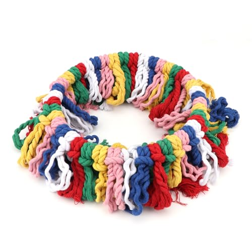 Wontee Bird Rope Chewing Toys Parrot Cage Bite Toys Colorful Hanging Ring Swing Perch for Cockatiel Conure Quaker African Grey Amazon Parrots