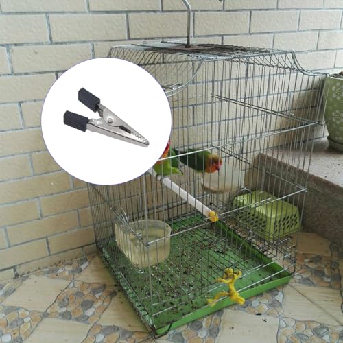 40 Pcs Bird Cage Safety Clips, Iron, Black, 1.89x0.7 Inch, Suitable for Parrots, Hamsters, Guinea Pigs, Rabbits, Lightweight, Anti-Escape