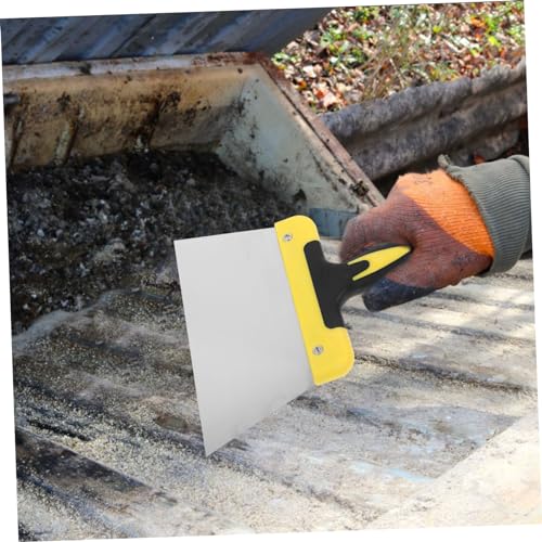 MERRYHAPY Stainless Steel Bird Poop Cleaner Bird Cage Cleaning Scraper with Wide Head and Ergonomic Handle for Droppings Removal on Patios Fences Cages and Outdoor Surfaces
