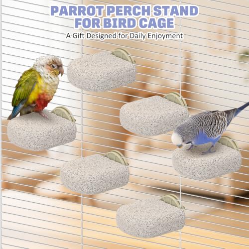 BNOSDM 6 Pcs Bird Beak Grinding Stone Calcium Parrot Perch Stand 2.8*2.6in - color: 6 Pcs- White (M)