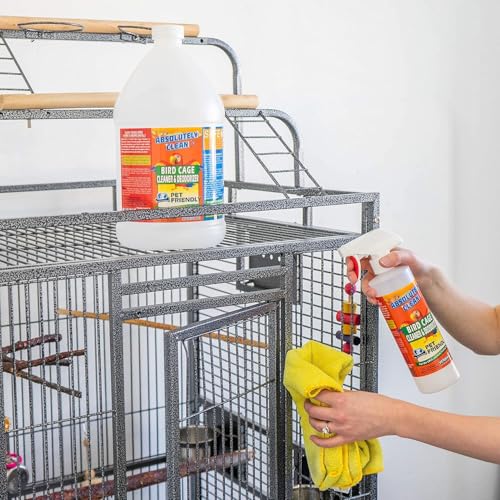 Absolutely Clean Amazing Bird Cage Cleaner and Deodorizer - Just Spray/Wipe - Safely & Easily Removes Bird Messes Quickly and Easily - Made in The US - Fragrance Free - (128oz Pack of 4) - style: 128 Fl Oz (Pack of 4)
