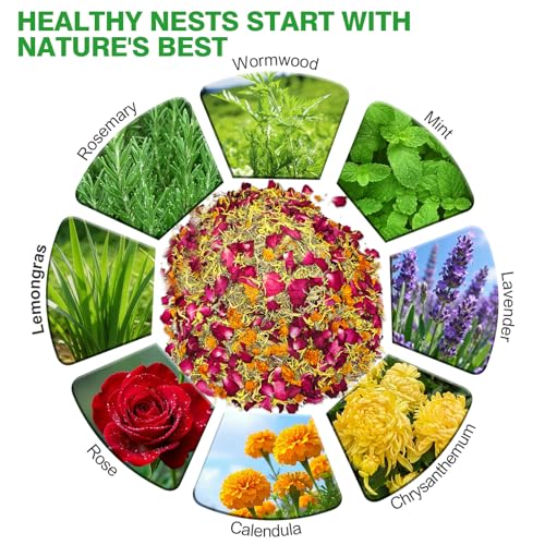 42oz Chicken Nesting Herbs Pure Natural Mix for Coop & Nest Boxes | Nesting herbs for chicken coop neutralize odors, attract hens to nest boxes, calming scent eases stress, creating cozy space