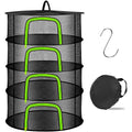 Coopache 4 Layer Herb Drying Rack Hanging Mesh Plant Dry Net Basket for Herbs Plants Flower Vegetables Spices Fish Food with Green Zippers | for Herbs Plants Flower Vegetables Spices Fish Food with Green Zippers