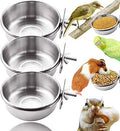 3 Pack Bird Feeding Bowls Cups Parrot Food Water Dishes, Stainless Steel Bird Bowl Cup Dish with Clamp, Birdcage Feeder Pet Cage Bowls for Cockatiel Budgie Conure Macaw Parakeet Small Animal - size: 3 Pack