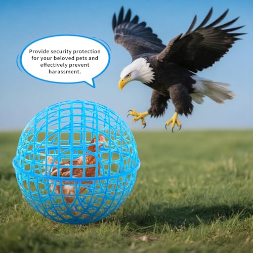AceOrbit 3 Pack Rolling Chicken Ball Cage, 2026 Mobile Mesh Poultry Coop Ball for Free Range, Safety Globe Hutch for Chicks, Ducklings & Small Pets Outdoor Exercise and Roaming(18.9 Inch,Blue) - color: blue, size: 18.9 Inch