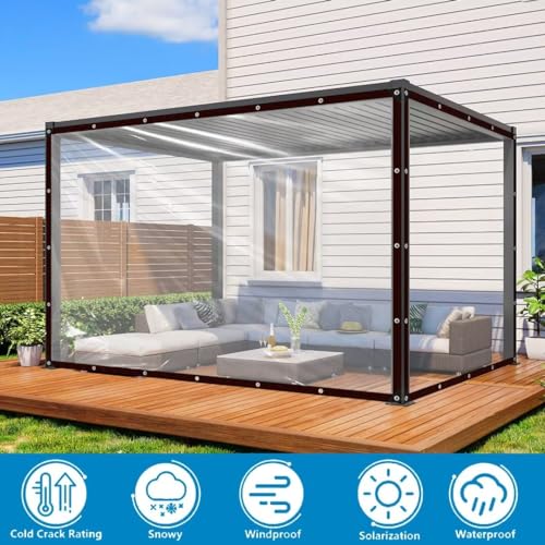 Clear Tarp Heavy Duty Waterproof,90% Transparent with Grommets | 4x6ft 10 mil clear vinyl tarp UV-resistant for greenhouse,patio,porch enclosure,chicken coop,garden and outdoor cover - size: tarp-4x6ft-1P