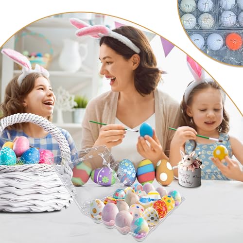 50 Pack Bulk Egg Cartons, Clear Plastic Chicken Egg Holders, Egg Tray Carton Holder for Home & Kitchen, Farm & Market Use, An Eco-Friendly Egg Storage Solution, 20 Grids(Medium Size) - color: 20 Grids