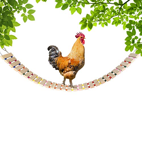 Chicken Coop Toy Chicken Toys for Hens Natural Wood Chicken Ladder Chicken Swing Chicken Perch for Birds Poultry Rooster Chicks L - size: L