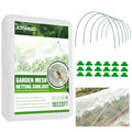 36 Pack Garden Hoops with 10x20 Ft Netting for Raised Beds, 18 Clips | Garden Mesh Netting Kit, 10x20 Ft Net, Bird & Cicada Netting for Trees, Greenhouse & Vegetable Protection, Frost guard - color: Green