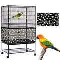 Daoeny Large Bird Cage Cover, Bird Cage Seed Catcher, Adjustable Soft Nylon Mesh Net with Daisy Pattern, Birdcage Cover Skirt Seed Guard for Parrot Parakeet Macaw Round Square Cages (Black) - color: Black, Daisy Design