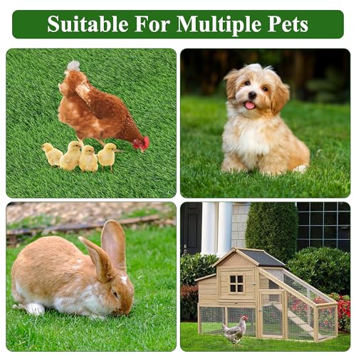 DI QIU REN 10 Pack Thickened Chicken Nesting Pads 12×12×1.37inch, Washable Artificial Grass Nesting Box Liners, Chicken Laying Pads Reusable Laying Turf Mats for Chicken Coop Pet Indoor Outdoor