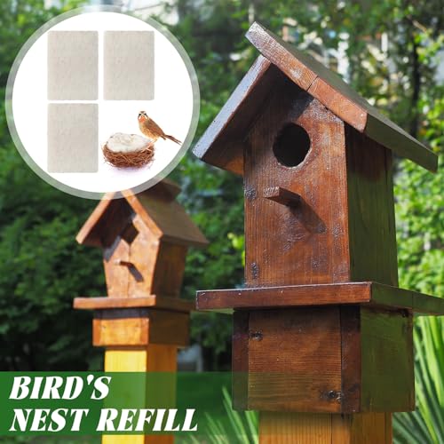 Nuanchu 3 Pcs Bird Nest Material Bird Nest Refill Material Hummingbird Nest House Gift Design Bird Nest Material for Bird Lovers, Winter Bird Bedding Gifts in Outdoor Indoor Patio (Nest Not Included)