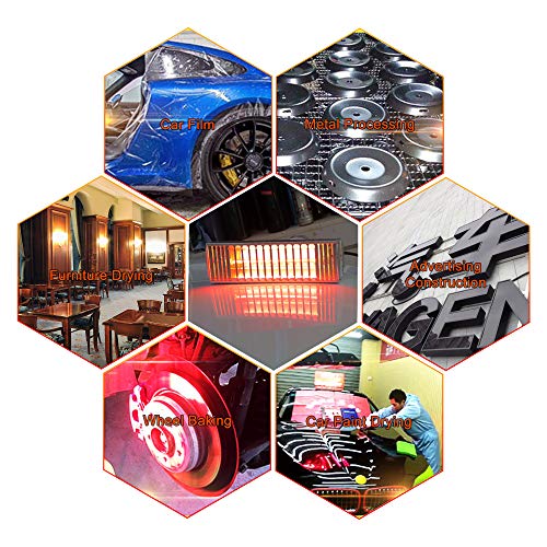 DATOUBOSS Handheld Infrared Paint Curing Lamp 1000w Shortwave Infrared Paint Lamp Paint Baking Dryer Car Body Repair Tool (110V)