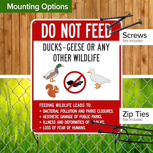 Do Not Feed Ducks Geese Or Any Other Wildlife Sign Sign, 24x30 Inches, 55 mil thick HDPS (high density polystyrene), Made in USA by My Sign Center - size: 24x30 Polystyrene