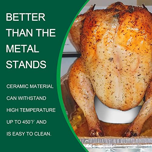 Ceramic Chicken Roaster Rack, Beer Can Chicken Holder Stand Vertical Poultry BBQ Cooking Accessories for Grill, Oven or Smoker - size: Small - Single