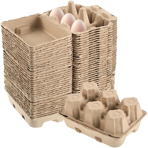 36 Pcs Jumbo Duck Egg Cartons Paper Goose Egg Cartons for Normal Size Geese Blank Natural Pulp Jumbo Eggs Container Holder Reusable for Six Duck Goose Hen Eggs