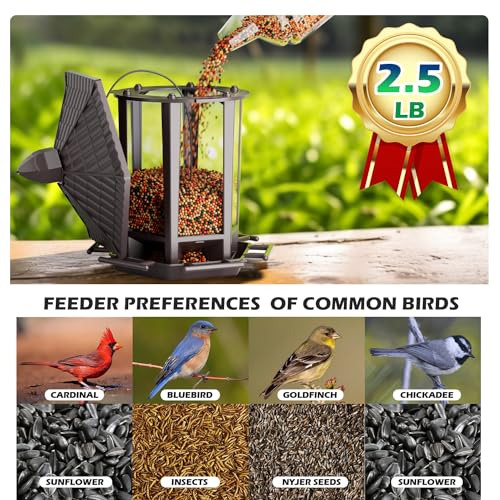 Birdream Hanging Bird Feeders for Outdoor, Fun Installation Pagoda Design Wild Birdfeeder, Attracting Wild Birds Sparrows Finch Cardinal Goldfinch Chickadee - Brown - color: Brown, size: 1 PACK