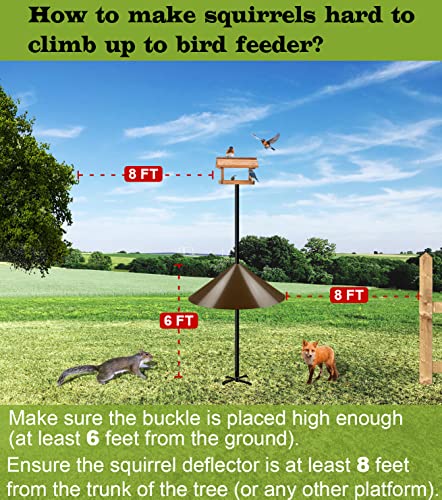 19 Inch Wide Squirrel Baffle for Bird Feeder Pole, Outside Pole Mount Stopper & Bird House Guard for Outdoor Shepherd’s Hook, Brown, 1 Pack - color: Brown