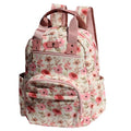 Diaper Bag Backpack Corduroy Multifunction Baby Fashion Travel Pack office Laptop Bag - color: Pink White Flower