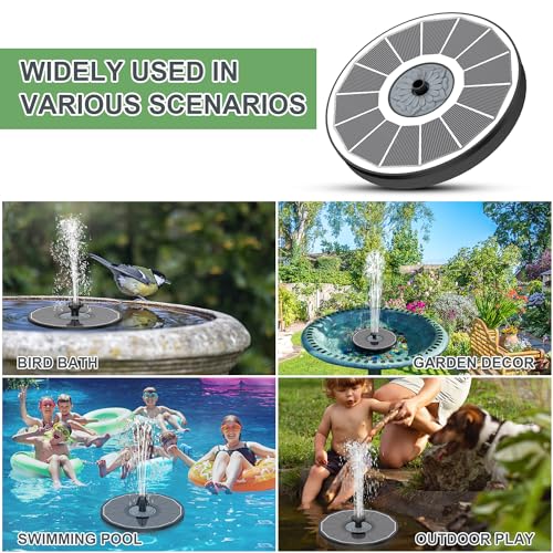 Yzert Solar Fountain for Bird Bath Direct Sunlight High Efficiency 3.5W Glass Panel Solar Water Fountain Outdoor Garden Flower (White) - color: White
