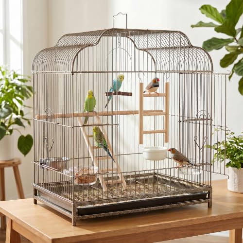 2 PCS Natural Wooden Bird Ladder, Wooden Bird Ladder for Cage, Birds Cage Ladders for Parakeets, Parrots, Cockatoo & Lovebirds (3 Step & 6 Step)