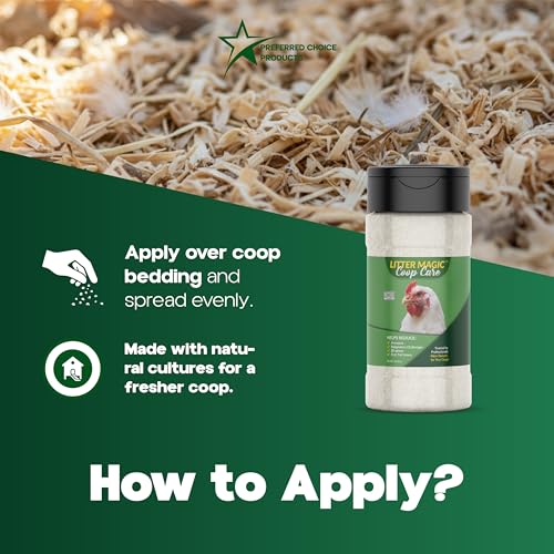 Litter Magic Coop Care – 1 lb – Coop Bedding Conditioner – Helps Manage Moisture & Maintain Fresher Litter – Easy Monthly Application – Non-Toxic
