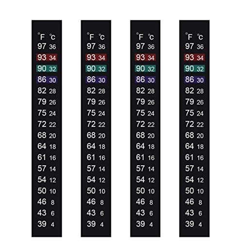 Aquarium Thermometer Strips, Fish Tank Thermometer Sticker 4 PCS | Adhesive Kombucha Beer Brewing Temperature Strip, Terrarium Water Temperature Test for Fish Tank (39 to 97℉/4 to 36℃) - size: 4 Count (Pack of 1)