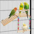 Bird Perches Platform Swing with Climbing Ladder Birds Toys Cage Accessories for Cockatiels, Lovebirds, Pacific Parrotlets,Chinchilla, Hamster Play Gym Exercise Stand