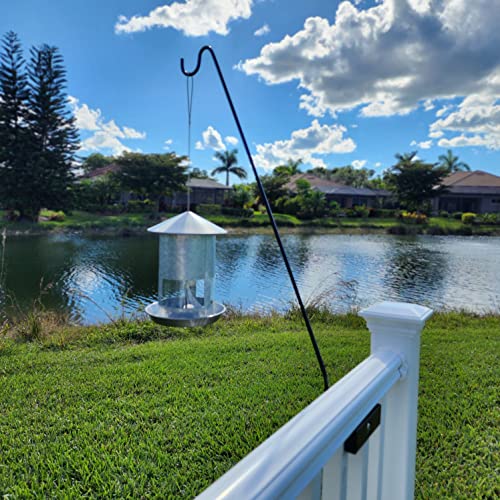 Long Hook Kits Ideal for Bird Feeders, Lighter Flower Baskets, Chimes, etc. for Vertical Spindled Deck Railings Only (34" Upright) Heavy Duty Hanger - size: (1) 34" Upright