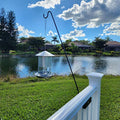 Long Hook Kits Ideal for Bird Feeders, Lighter Flower Baskets, Chimes, etc. for Vertical Spindled Deck Railings Only (34" Upright) Heavy Duty Hanger - size: (1) 34" Upright