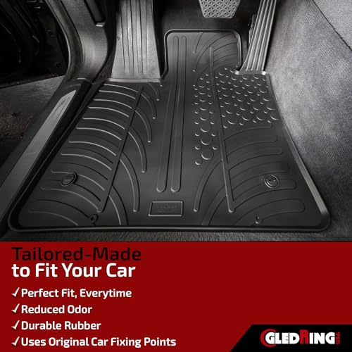 Gledring USA Custom Fit All-Weather Rubber Floor Mats Intended for Mini Cooper/One 2006-2014, No Trimming Required, Tailored Custom Fit, Protects from Rain, Mud and Snow. - color: Mini Cooper/One 2006-2014