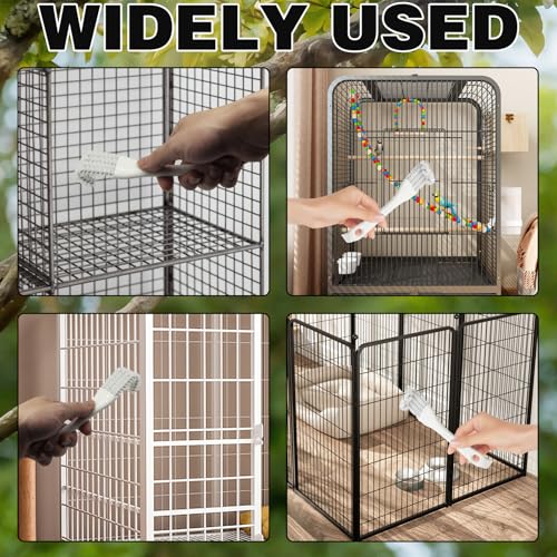 4pcs Birdcage Long-Handled Shovel Cleaner, Bird Cage Tool Accessories Supplies, for Better Cleaning of Bird Droppings from Pet Cages Parrot Cages Bird Perches