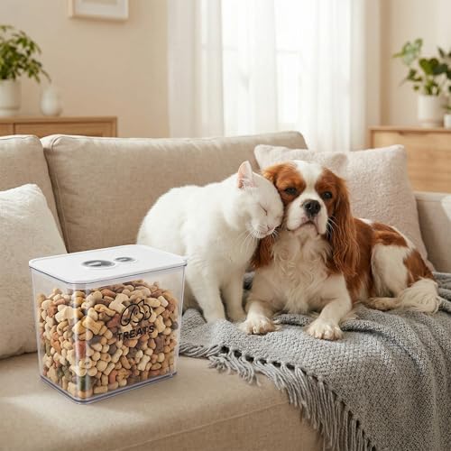 4Qt Pet Food Storage Containers, Airtight Dog Food Storage Container with Chronograph Wheel Design, Dog Treat Container with Suitable for Pet,Bird Seeds,Dog & Cat Treats(White) - color: 1pack