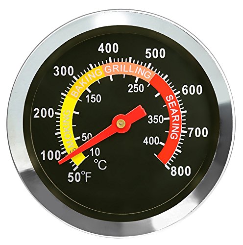Grill Temperature Gauge BBQ Smoker Thermometer for Charcoal Grill and Pit | Smoker Thermometer Temp Gauge with Stainless Steel Case 2 3/8 Inch Face and 50-800F Temperature