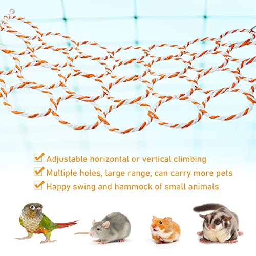 Litewoo Parrot Climbing Net Bird Hammock Cotton Rope Swing Ladder for Parakeet Cockatiel Cockatoo Lovebird Finch Budgie Rat - color: L: 13.78x 23.62inch/ 35 x 60cm