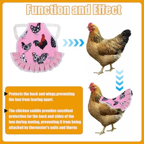 MOMWOW Chicken Saddle for Hens – Hen Saddle for Chickens with Adjustable Straps – Feather Protector Hen Apron – Chicken Saddles for Hens for Protection During Mating & Molting (Chicken)