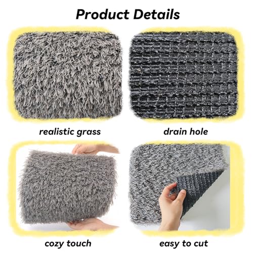 Chicken Nest Pads Washable,4 Pack Nesting Pads for Chicken Coop,11.8X11.8 Inch Artificial Grass Mat Egg Laying Mats Reusable Rug Turf Poultry Habitat Bedding (Grey) - color: Grey