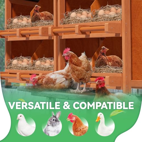 Chicken Nesting Boxes,8 Compartments Wooden Nesting Boxes for Chickens,Laying Nest Boxes for Hens Ducks Poultry Protect Eggs Chicken Coops Easy Egg Collection (8 BOXS) - size: 8 BOXS