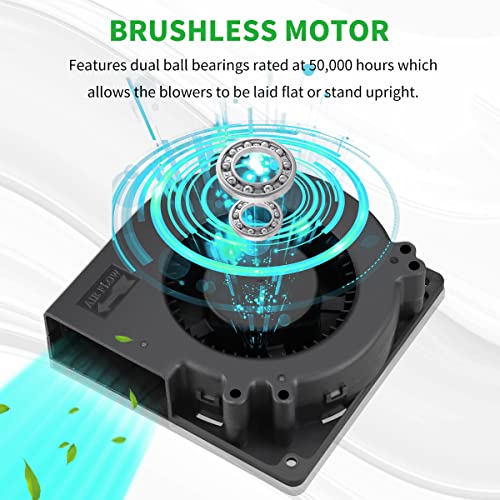 120mm x 32mm Dual Ball 12V Centrifugal Blower Fan Squirrel Cage 2P | 12Volt Brushless for DIY Computer Case Amp RV Fridge Electronics Exhaust Inflatable Replacement Projects - style: 12V DC Brushless Blower