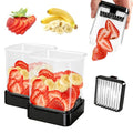 2 Pack Fruit Slicer Cup for Strawberry, Banana, Hard-Boiled Egg - Detachable Cutter with Push Plate - Rapid & Safe Slicing Kitchen Gadget for Quick Meal Prep (Black) - color: Black + Black