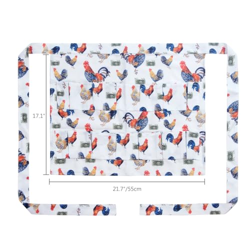 Sefiron Chicken Egg Collecting Apron,12 Deep Pockets for Hense,Duck,Goose Eggs - color: White