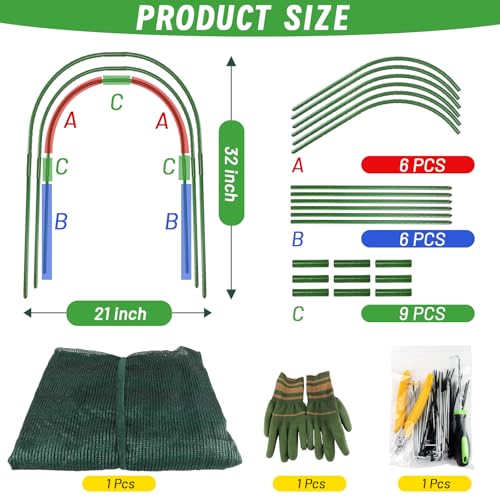 Chicken Runs for Yard,79" & 157" Extra Long Foldable Chicken Tunnels for Outside,All-in-One Kit with Sun Protection Net, Removable Door, Frame & Tools (Green, 79 * 21 * 32 inches) - size: 79*21*32 inches