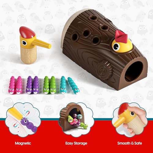 TOP BRIGHT Montessori Toys for 2 Year Old, Magnetic Bird Feeding Game | Learning Toys for Toddlers 2-4 Years, Fine Motor Skills Toy for 3 Years Old Girls and Boys, Gifts for 2 Year Old Girls Boys