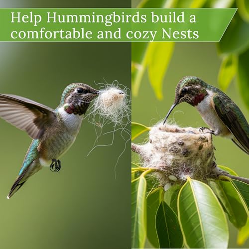 Natural Bird Nesting Material 3.6 oz Nest Bedding Supplies for Wild Birds | Hummingbirds, Finches, Canaries & Parakeets, Bedding Fiber for Hamsters, Rabbits, Squirrel & Small Pets, Cages and Nest Boxes - color: White & Brown