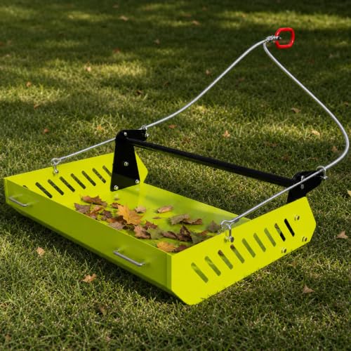 GRIND MODE Mini Horse Paddock Cleaner & Tow-Behind Trailer, Heavy Duty Manure Fork & Scoop, Efficient Yard Sweeper for Horse Manure, Drag Collector for Pasture/Yard Easy Cleanup - color: Green