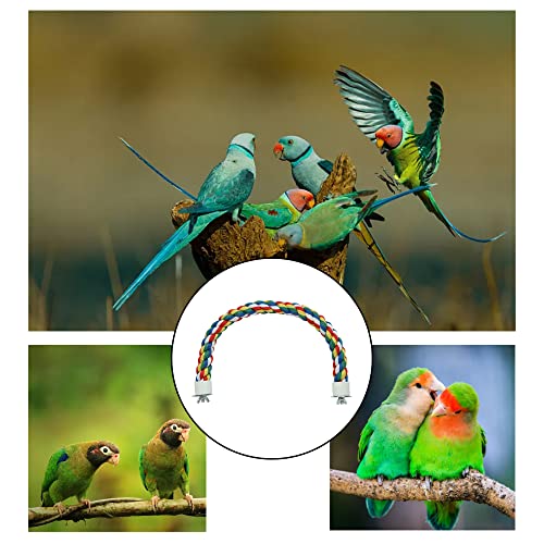 Bird Perch Rope Colorful Bird Spiral Rope Practical Parrot Toy Parrot Climbing Rope Cotton Rope Swing Bird Ladder Bridge for Large Medium Small Parrots (24 Inch)