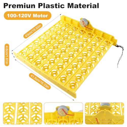 Premium Automatic Egg Incubator Hatcher with 56 Egg Capacity Automatic Egg Turner for Chickens Ducks and Pigeons Yellow Plastic 43 x 41.5 x 4.6 cm
