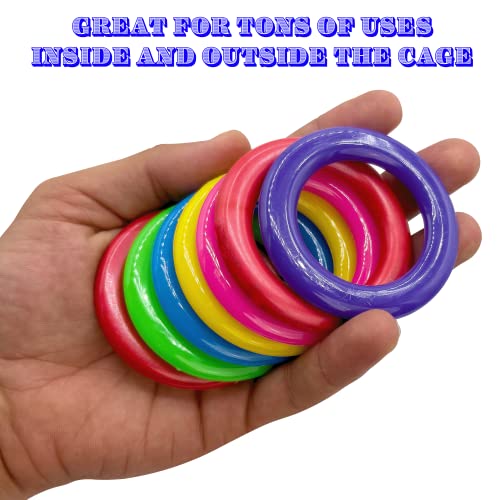 by M&M 2100 Plastic Cane Cage Ring Pk8 - Classic Colorful Plastic Bird Foot Toys, Brightly Colored Rack Rings, Smooth Sides, Easy for Beaks Feet to Interact with, Add to Other Toys