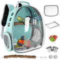 Bird Carrier, Portable Bird Backpack Travel Cage Bag with Standing Perch | Includes Food Bowl & Stainless Steel Tray, for Wildbird Parrot Parakeet Cockatiel Conures Budgie Canary Lovebirds Small Pet